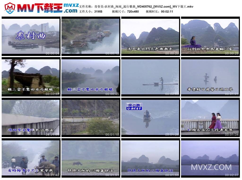 青春美-农村曲_闽南_流行歌曲_MD405762